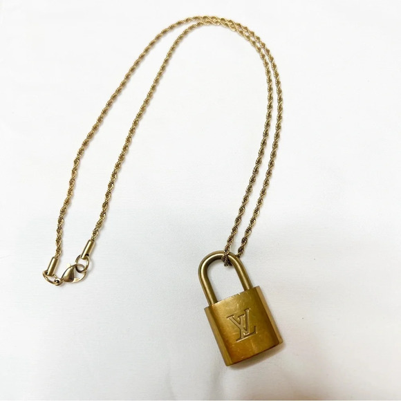 Louis Vuitton Brass Lock Chain Necklace - Picture 1 of 6